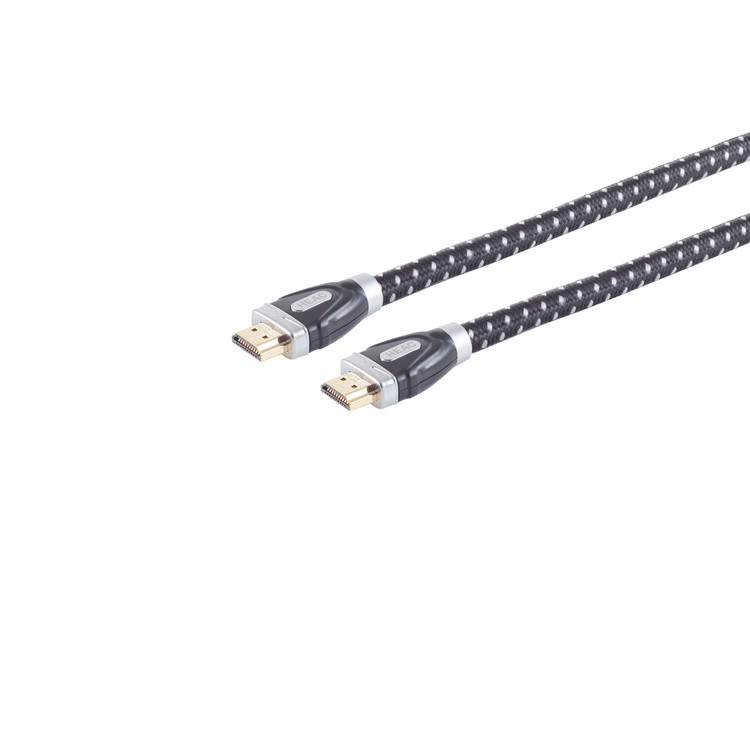 HDMI Kabel verg. Stoffmantel schwarz 3,5m