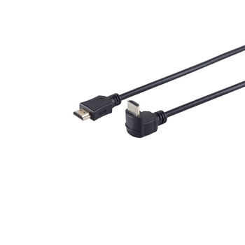 HDMI Kabel, 4K, verg., gewinkelt, schwarz, 0,5m