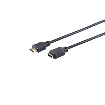 HDMI-A Verlängerungskabel, 4K, schwarz, 0,25m